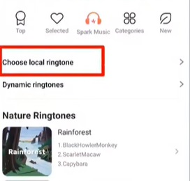 Choose local ringtone xiaomi