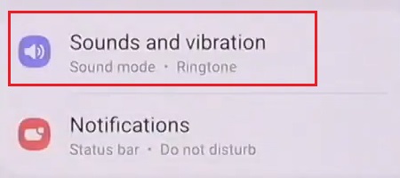 Sound and Vibration on samsung phone